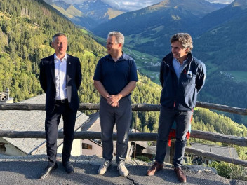 Les Vice-Présidents de l'Espace Mont-Blanc Davide Sapinet, Eric Bianco et Eric Fournier