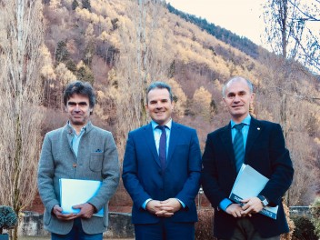 I Vicepresidenti dell'Espace Mont-Blanc: Eric Fournier, Eric Bianco et Albert Chatrian