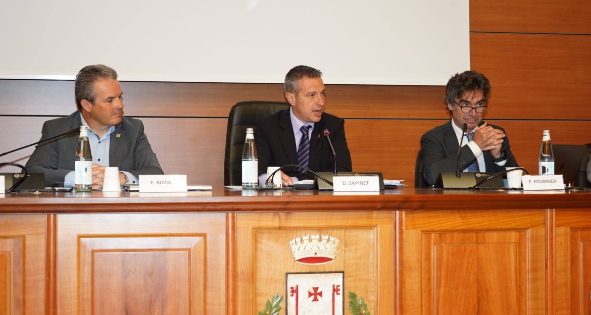 Les trois Vice-Présidents de l'Espace Mont-Blanc, Eric Bianco, Davide Sapinet et Eric Fournier